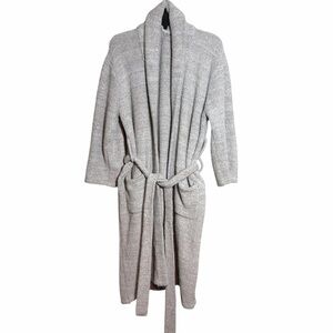 Barefoot Dreams CozyChic Knit Gray Robe Size 1 (S/M)